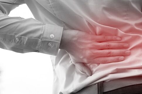 Lower back pain caused by local inflammation